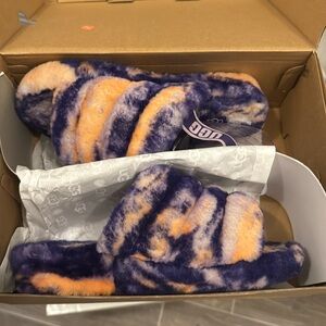 UGG Purple Marble Fluff Yeag Slides side 8